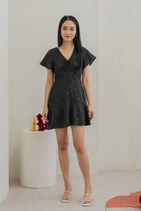 Treasure Tweed Ribbon Dropwaist Dress In Black (XS)