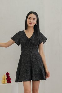 Treasure Tweed Ribbon Dropwaist Dress In Black (XS)