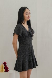 Treasure Tweed Ribbon Dropwaist Dress In Black (XS)