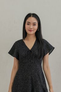Treasure Tweed Ribbon Dropwaist Dress In Black (XS)