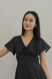 Treasure Tweed Ribbon Dropwaist Dress In Black (XS)