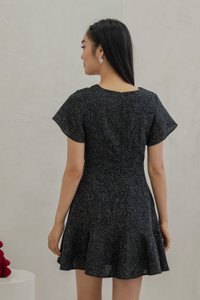 Treasure Tweed Ribbon Dropwaist Dress In Black (XS)