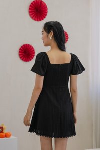 Rahri Embroidery Ruched Dress In Black