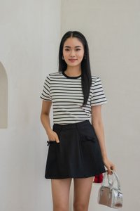 Quaint Coquette Pleated Skort In Black (XS)