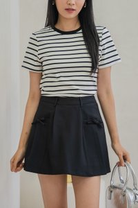 Quaint Coquette Pleated Skort In Black (XS)