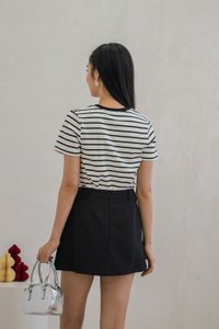 Quaint Coquette Pleated Skort In Black (XS)