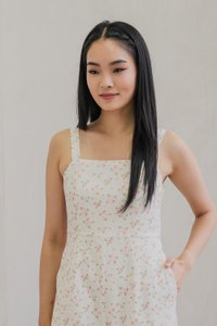 Tammy Textured Floral Jumpsuit In White