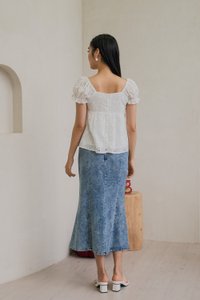 Kerra Panelled Denim Midi Skirt (XS)