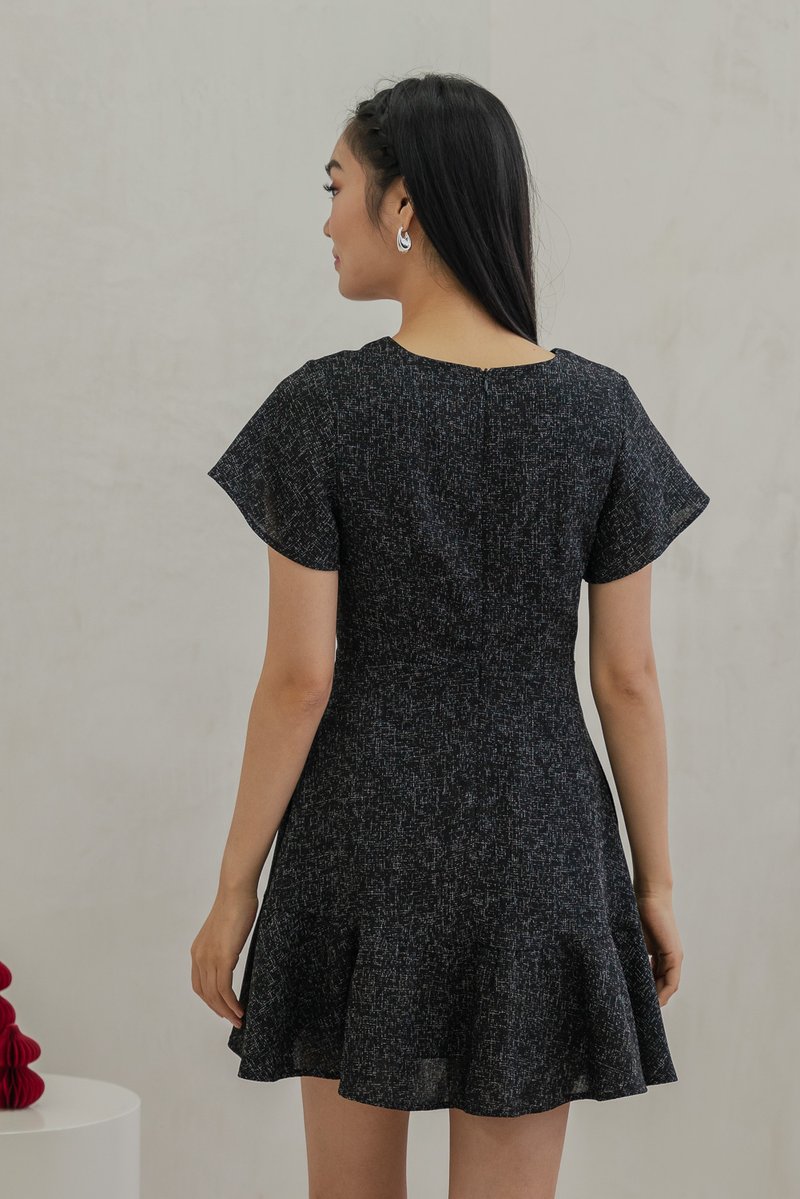 Treasure Tweed Ribbon Dropwaist Dress In Black (XS)