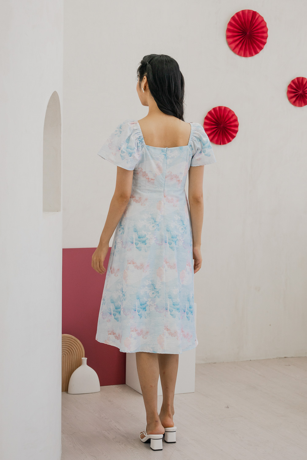 Teardrop Ribbon Midi Dress