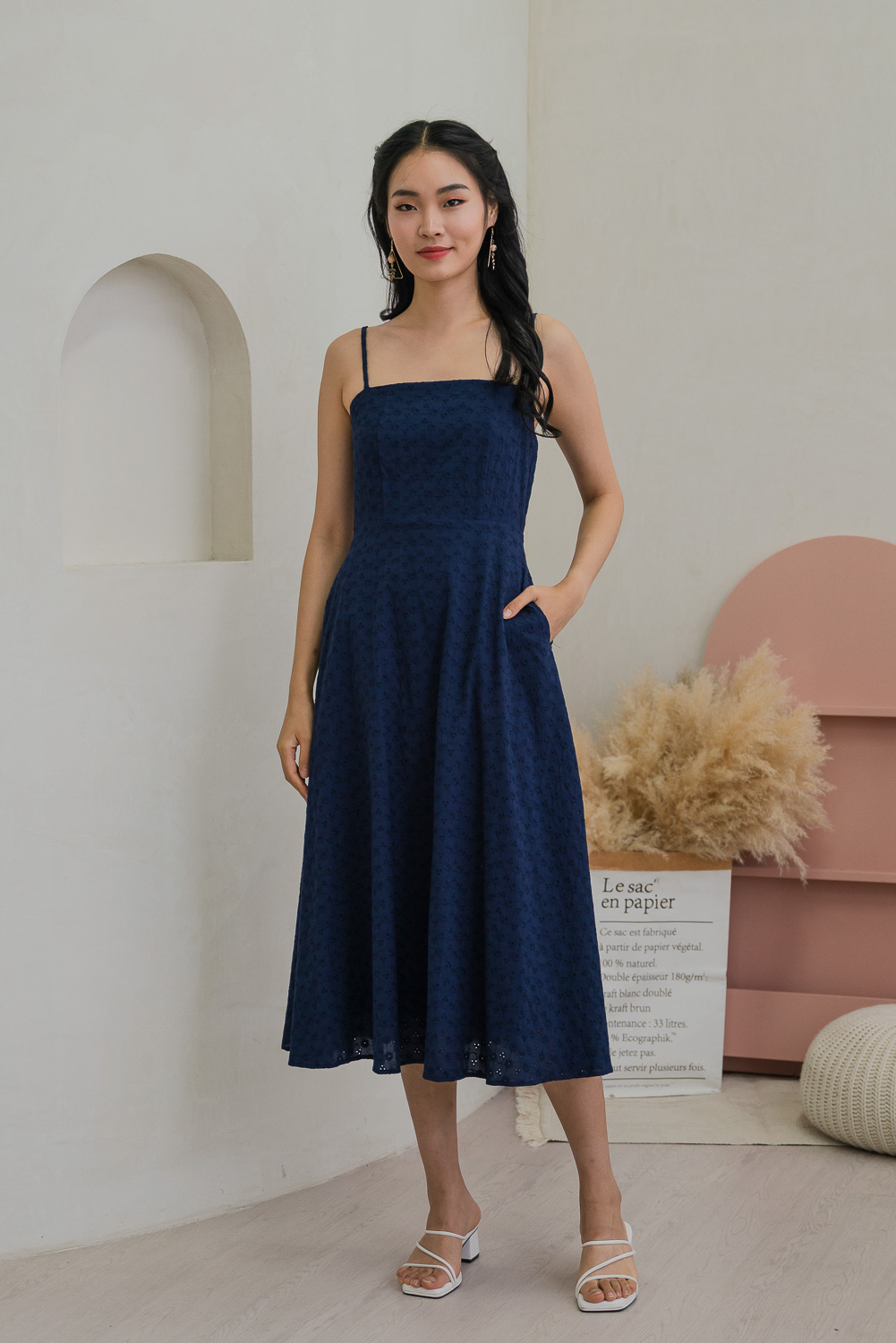 sachin and babi light blue dress Women's burgundy eyelet embroidery open back long dress