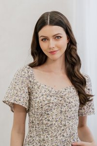 Ivory Floral Eyelet Sweetheart Dress (XS)