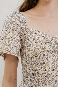 Ivory Floral Eyelet Sweetheart Dress (XS)