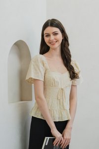 Emerson Embroidery Ribbon Top In Cream (XS)