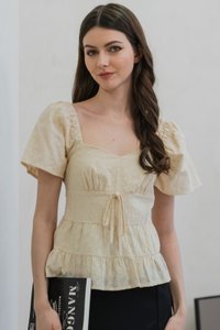 Emerson Embroidery Ribbon Top In Cream (XS)