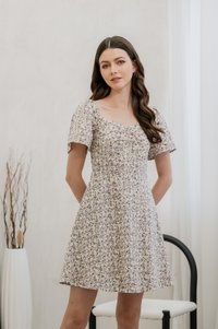 Ivory Floral Eyelet Sweetheart Dress (XS)