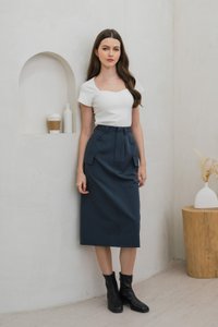 Cerca Padded Ribbed Cotton Top In White (XS)