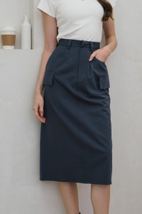 Casa Cargo Midi Skirt In Gunmetal (XS)