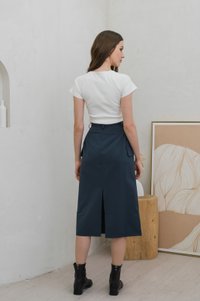 Cerca Padded Ribbed Cotton Top In White (XS)