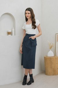 Cerca Padded Ribbed Cotton Top In White (XS)