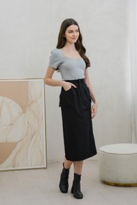 Rudy Ribbed Cotton Sweetheart Top In Grey (XS)