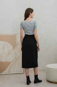 Rudy Ribbed Cotton Sweetheart Top In Grey (XS)