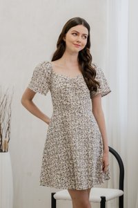 Ivory Floral Eyelet Sweetheart Dress (XS)