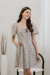 Ivory Floral Eyelet Sweetheart Dress (XS)