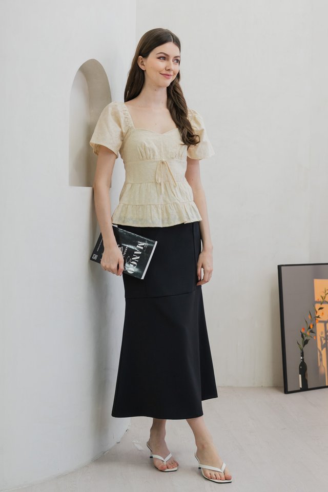 Emerson Embroidery Ribbon Top In Cream