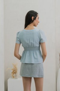 Winter Empire Waist Top In Light Blue