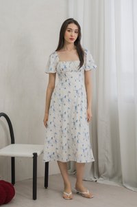 Aurora Ruched Midi Dress (XS)