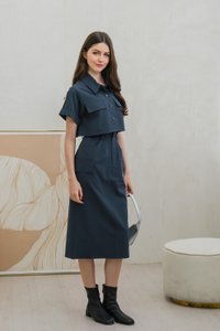 Casa Cargo Midi Skirt In Gunmetal (XS)