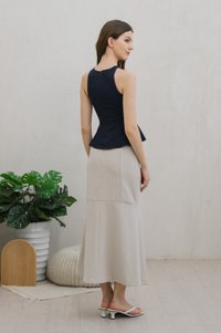 Mio Mermaid Hem Maxi Skirt In Bone