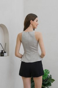 Wisteria Cuffed High Waist Shorts In Black