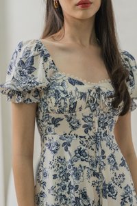 Verela Floral Ribbon Romper In Cream (XS)