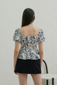 Verela Floral Ribbon Top In Cream (XS)