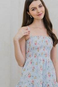Winnie Smocked Fleur Camisole Dress In Blue