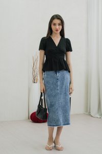 Winter Empire Waist Top In Black (XS)