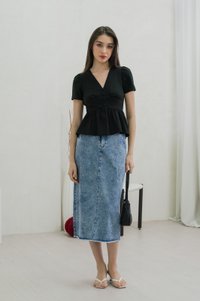 Winter Empire Waist Top In Black (XS)