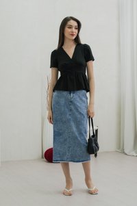 Winter Empire Waist Top In Black (XS)