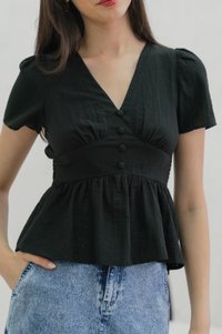 Winter Empire Waist Top In Black (XS)