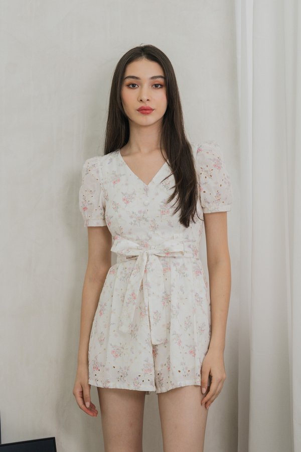 Sunbeam Floral Eyelet Romper