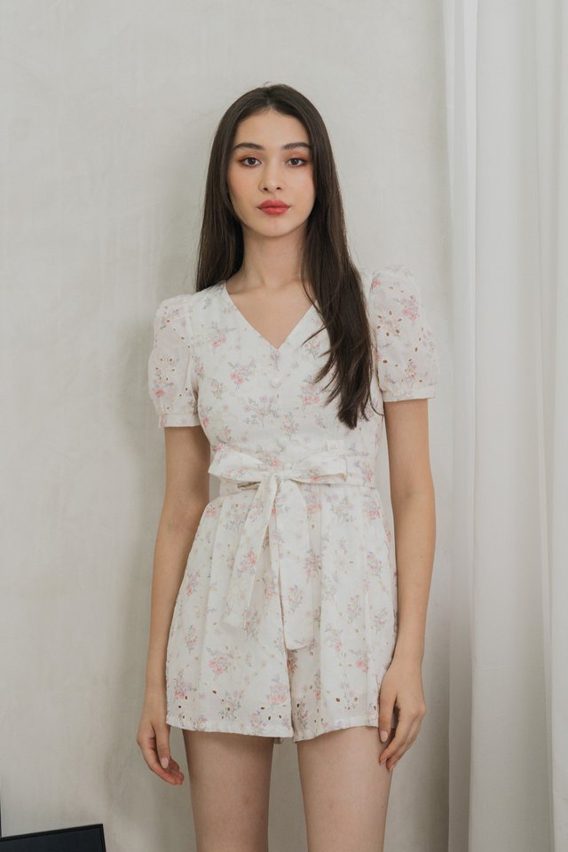 Sunbeam Floral Eyelet Romper