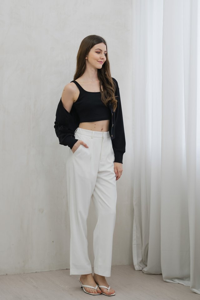 Calypso Two Piece Comfy Cardigan Top In Black