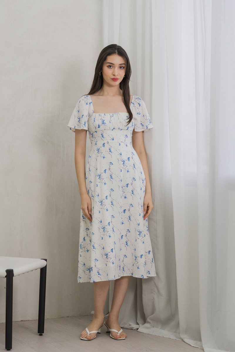 Aurora Ruched Midi Dress (XS)