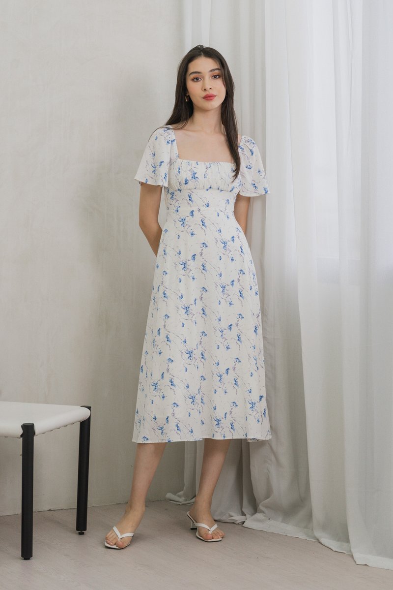 Aurora Ruched Midi Dress (XS)
