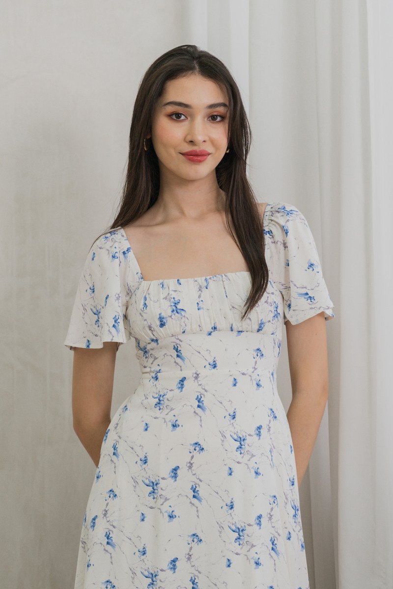 Aurora Ruched Midi Dress (XS)