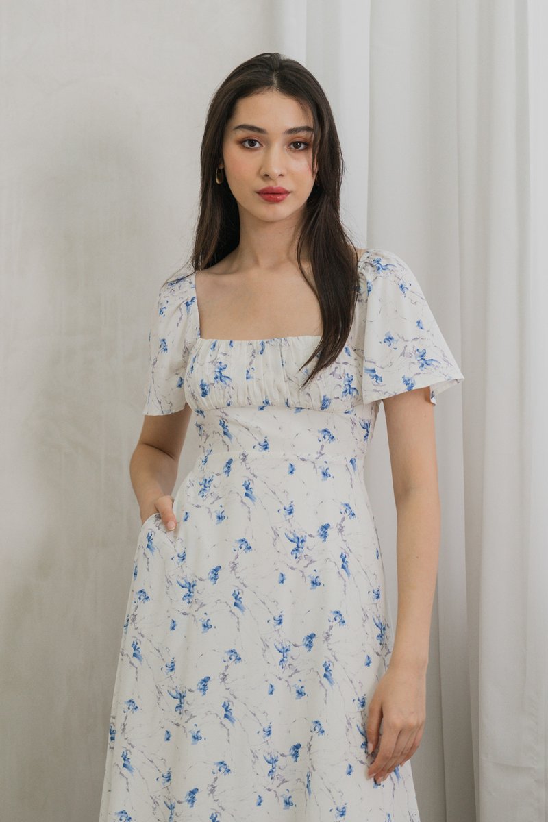 Aurora Ruched Midi Dress (XS)