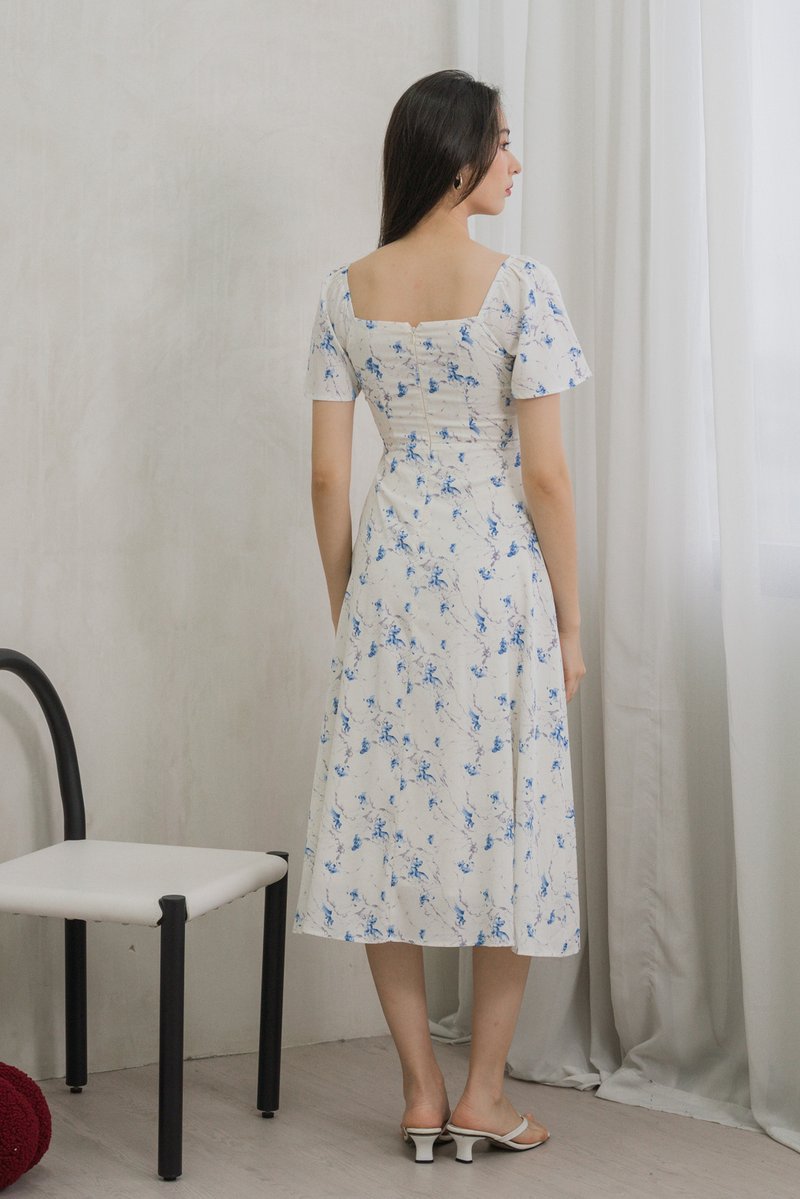 Aurora Ruched Midi Dress (XS)