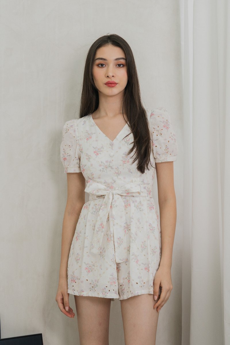 Sunbeam Floral Eyelet Romper (XS)